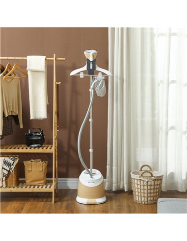 HOMCOM 1800W Standing Clothes Steamer, with Accessories - Grey