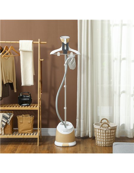 HOMCOM 1800W Standing Clothes Steamer, with Accessories - Grey - pic 154303 | FastDaddyshop
