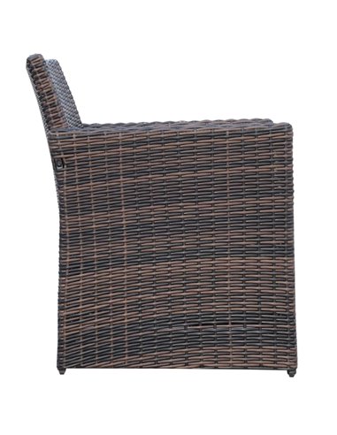 Outsunny 4-Seater Rattan Garden Sofa Set Outdoor Patio Wicker Weave 2-seater Bench Chairs & Coffee Table Conservatory, Brown