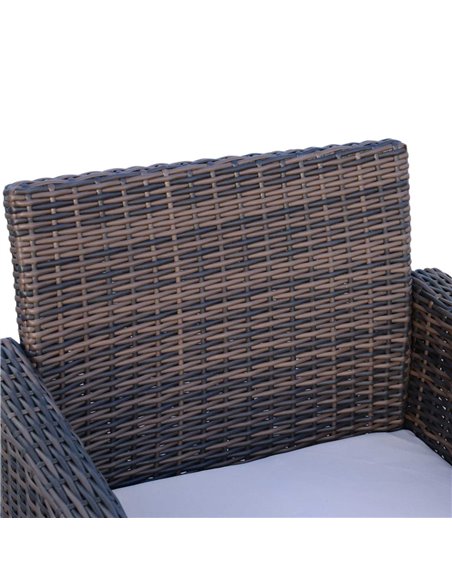 Outsunny 4-Seater Rattan Garden Sofa Set Outdoor Patio Wicker Weave 2-seater Bench Chairs & Coffee Table Conservatory, Brown - pic 15434 | FastDaddyshop