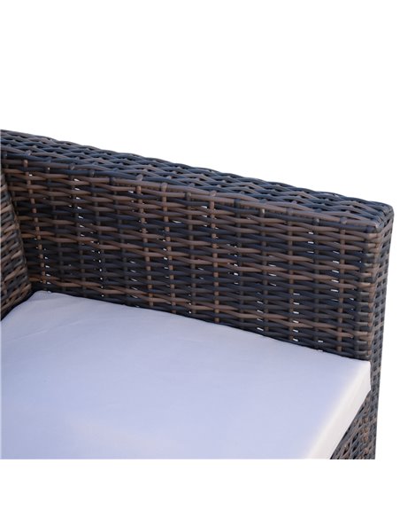 Outsunny 4-Seater Rattan Garden Sofa Set Outdoor Patio Wicker Weave 2-seater Bench Chairs & Coffee Table Conservatory, Brown - pic 15435 | FastDaddyshop