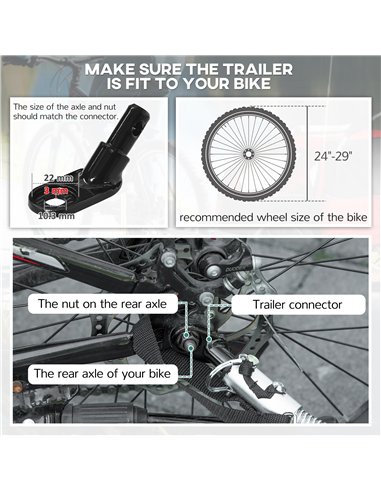 HOMCOM 2 Seat Bike Trailer with 5 Point Harness, Baby Bike Stroller with Safety Flag, Reflectors, for 18+ Months, Red