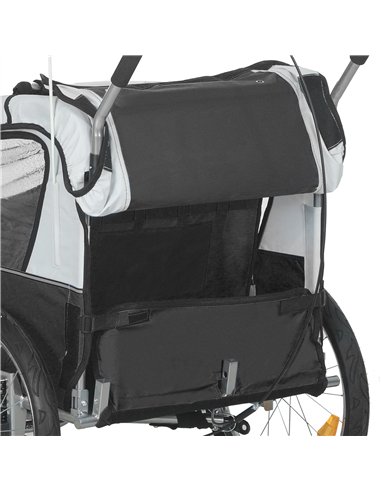 HOMCOM 2 Seat Bike Trailer with 5 Point Harness, Baby Bike Stroller with Safety Flag, Reflectors, for 18+ Months, Black