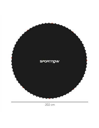 SPORTNOW Trampoline Replacement Mat with Spring Pull Tool, 42 V-Hooks, for 8ft Trampoline using 14cm Springs, Black
