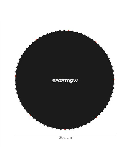 SPORTNOW Trampoline Replacement Mat with Spring Pull Tool, 42 V-Hooks, for 8ft Trampoline using 14cm Springs, Black - pic 154745 | FastDaddyshop