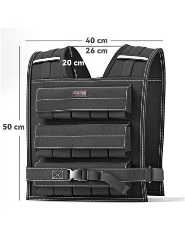 SPORTNOW 15KG Adjustable Weighted Vest, Running Weight Vest, with 30 Metal Weights, Reflective Strips, for Running, Exercise