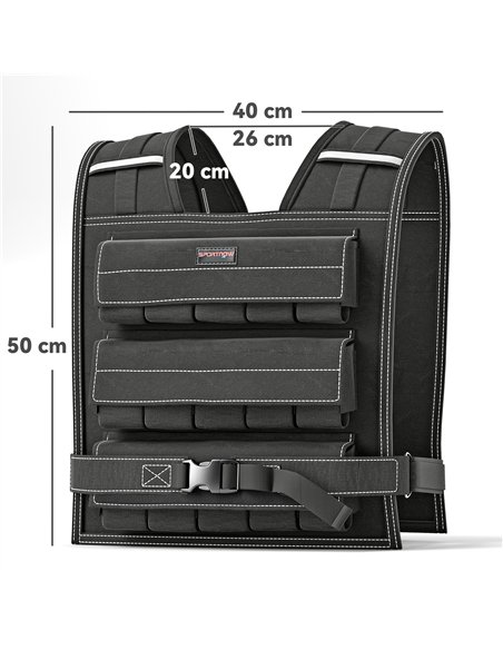 SPORTNOW 15KG Adjustable Weighted Vest, Running Weight Vest, with 30 Metal Weights, Reflective Strips, for Running, Exercise - pic 154754 | FastDaddyshop
