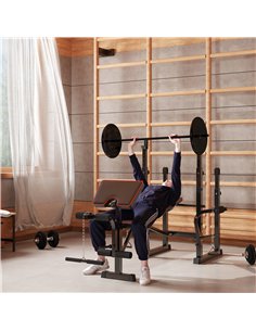 SPORTNOW Folding Weight Bench with Bench Press Rack, Preacher Curl Bench, Leg Curl Machine, Incline or Flat Workout Bench for Ho 2