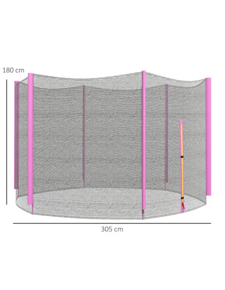 SPORTNOW 10ft Trampoline Net Replacement with 6 Plastic Pole Covers, Weather-Resistant Trampoline Netting Replacement with Zippe - pic 154772 | FastDaddyshop