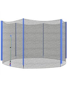 SPORTNOW 10ft Trampoline Net Replacement with 6 Plastic Pole Covers, Weather-Resistant Trampoline Netting Replacement with Zippe
