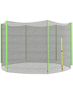 SPORTNOW 10ft Trampoline Net Replacement with 6 Plastic Pole Covers, Weather-Resistant Trampoline Netting Replacement with Zippe