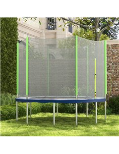 SPORTNOW 10ft Trampoline Net Replacement with 6 Plastic Pole Covers, Weather-Resistant Trampoline Netting Replacement with Zippe 2