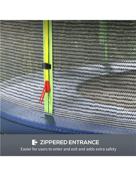 SPORTNOW 10ft Trampoline Net Replacement with 6 Plastic Pole Covers, Weather-Resistant Trampoline Netting Replacement with Zippe - pic 154792 | FastDaddyshop