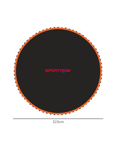 SPORTNOW Replacement Trampoline Mat with Spring Pull Tool, 72 V-Hooks, for 12ft Trampoline using 14cm Springs, Orange