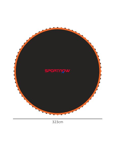 SPORTNOW Replacement Trampoline Mat with Spring Pull Tool, 72 V-Hooks, for 12ft Trampoline using 14cm Springs, Orange - pic 154799 | FastDaddyshop