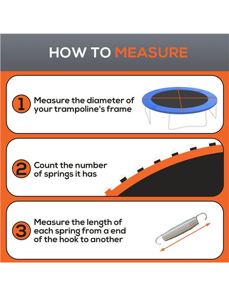SPORTNOW Replacement Trampoline Mat with Spring Pull Tool, 72 V-Hooks, for 12ft Trampoline using 14cm Springs, Orange - pic 154803 | FastDaddyshop