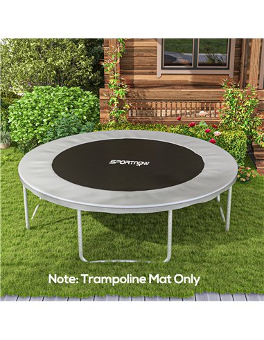 SPORTNOW Replacement Trampoline Mat with Spring Pull Tool, 72 V-Hooks, for 12ft Trampoline using 14cm Springs, Green