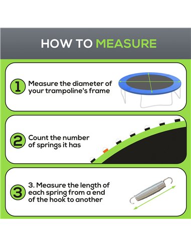 SPORTNOW Replacement Trampoline Mat with Spring Pull Tool, 72 V-Hooks, for 12ft Trampoline using 14cm Springs, Green