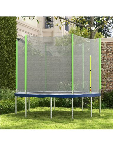 SPORTNOW 8ft Trampoline Net Replacement with 6 Plastic Pole Covers, Weather-Resistant Trampoline Netting Replacement with Zipped