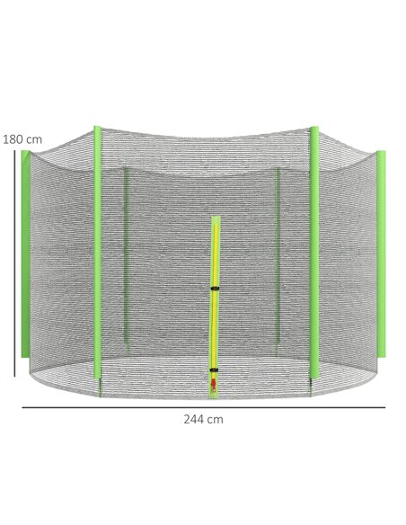 SPORTNOW 8ft Trampoline Net Replacement with 6 Plastic Pole Covers, Weather-Resistant Trampoline Netting Replacement with Zipped - pic 154817 | FastDaddyshop