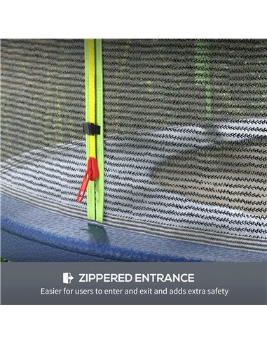 SPORTNOW 8ft Trampoline Net Replacement with 6 Plastic Pole Covers, Weather-Resistant Trampoline Netting Replacement with Zipped