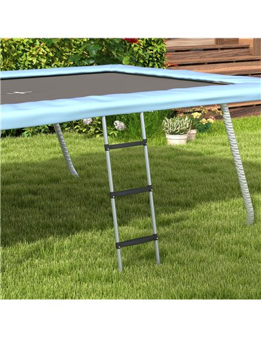 SPORTNOW Galvanised Steel Trampoline Ladder, 2 Steps/3 Steps Outdoor Trampoline Accessories for 6ft, 8ft, 10ft, 12ft, 13ft, 14ft