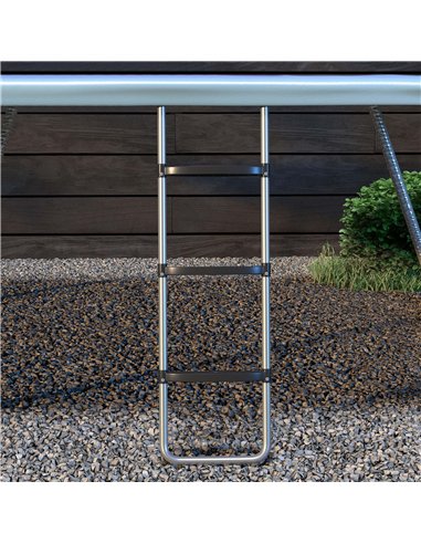 SPORTNOW Galvanised Steel Trampoline Ladder, 2 Steps/3 Steps Outdoor Trampoline Accessories for 6ft, 8ft, 10ft, 12ft, 13ft, 14ft