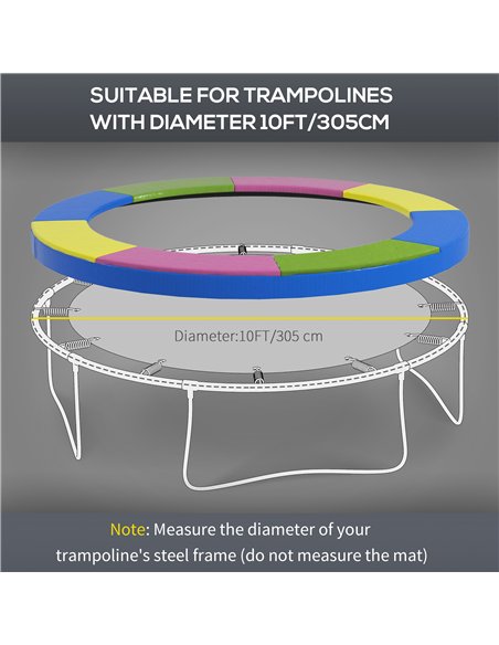 SPORTNOW 10FT Trampoline Spring Cover, Plastic Trampoline Pad Replacement with Elastic Cord, Waterproof, UV Resistant and Tear-R - pic 154836 | FastDaddyshop