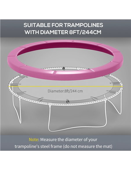SPORTNOW 8FT Trampoline Spring Cover, Plastic Trampoline Pad Replacement with Elastic Cord, Waterproof, UV Resistant and Tear-Re - pic 154854 | FastDaddyshop