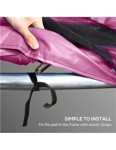 SPORTNOW 8FT Trampoline Spring Cover, Plastic Trampoline Pad Replacement with Elastic Cord, Waterproof, UV Resistant and Tear-Re