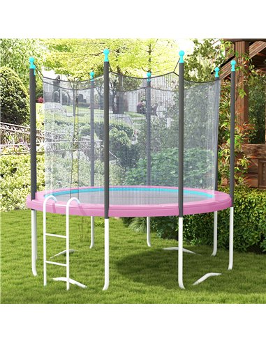SPORTNOW 8FT Trampoline Spring Cover, Plastic Trampoline Pad Replacement with Elastic Cord, Waterproof, UV Resistant and Tear-Re