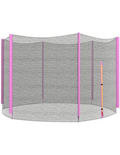 SPORTNOW 8ft Trampoline Net Replacement with 6 Plastic Pole Covers, Weather-Resistant Trampoline Netting Replacement with Zipped