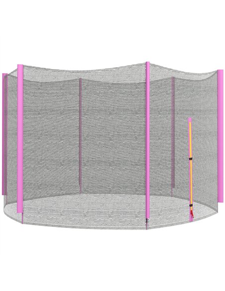 SPORTNOW 8ft Trampoline Net Replacement with 6 Plastic Pole Covers, Weather-Resistant Trampoline Netting Replacement with Zipped - pic 154860 | FastDaddyshop