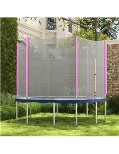 SPORTNOW 8ft Trampoline Net Replacement with 6 Plastic Pole Covers, Weather-Resistant Trampoline Netting Replacement with Zipped 2