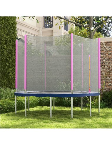 SPORTNOW 8ft Trampoline Net Replacement with 6 Plastic Pole Covers, Weather-Resistant Trampoline Netting Replacement with Zipped