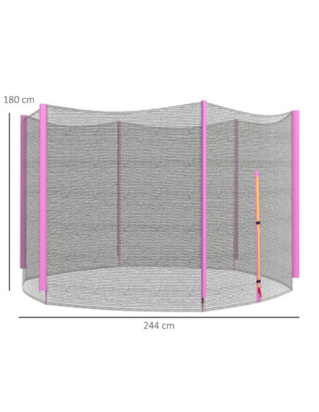 SPORTNOW 8ft Trampoline Net Replacement with 6 Plastic Pole Covers, Weather-Resistant Trampoline Netting Replacement with Zipped - pic 154862 | FastDaddyshop