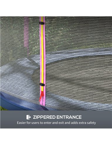 SPORTNOW 8ft Trampoline Net Replacement with 6 Plastic Pole Covers, Weather-Resistant Trampoline Netting Replacement with Zipped