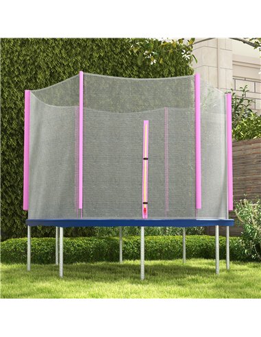 SPORTNOW 8ft Trampoline Net Replacement with 6 Plastic Pole Covers, Weather-Resistant Trampoline Netting Replacement with Zipped
