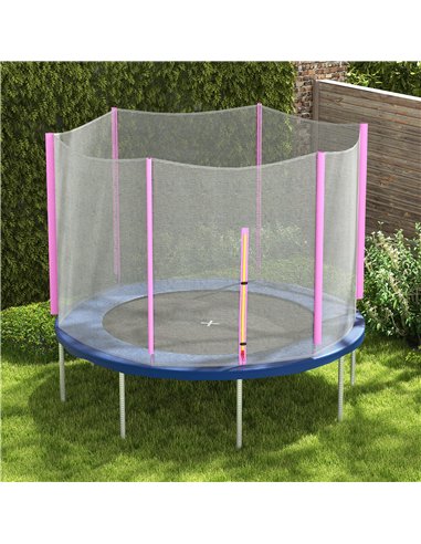 SPORTNOW 8ft Trampoline Net Replacement with 6 Plastic Pole Covers, Weather-Resistant Trampoline Netting Replacement with Zipped
