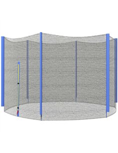 SPORTNOW 8ft Trampoline Net Replacement with 6 Plastic Pole Covers, Weather-Resistant Trampoline Netting Replacement with Zipped