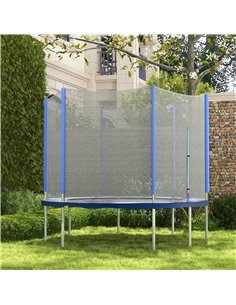 SPORTNOW 8ft Trampoline Net Replacement with 6 Plastic Pole Covers, Weather-Resistant Trampoline Netting Replacement with Zipped 2