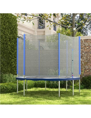 SPORTNOW 8ft Trampoline Net Replacement with 6 Plastic Pole Covers, Weather-Resistant Trampoline Netting Replacement with Zipped