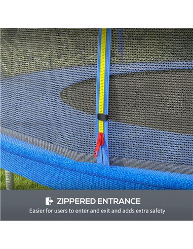 SPORTNOW 8ft Trampoline Net Replacement with 6 Plastic Pole Covers, Weather-Resistant Trampoline Netting Replacement with Zipped