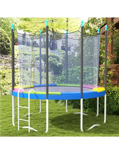 SPORTNOW 8FT Trampoline Spring Cover, Plastic Trampoline Pad Replacement with Elastic Cord, Waterproof, UV Resistant and Tear-Re - pic 154879 | FastDaddyshop