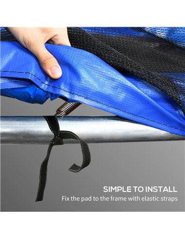 SPORTNOW 8FT Trampoline Spring Cover, Plastic Trampoline Pad Replacement with Elastic Cord, Waterproof, UV Resistant and Tear-Re