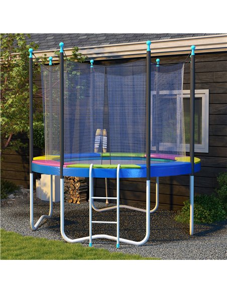 SPORTNOW 8FT Trampoline Spring Cover, Plastic Trampoline Pad Replacement with Elastic Cord, Waterproof, UV Resistant and Tear-Re - pic 154884 | FastDaddyshop