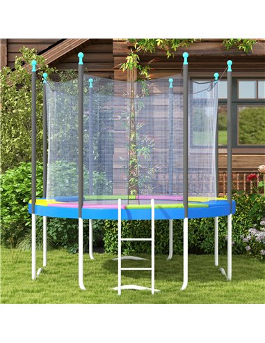 SPORTNOW 8FT Trampoline Spring Cover, Plastic Trampoline Pad Replacement with Elastic Cord, Waterproof, UV Resistant and Tear-Re