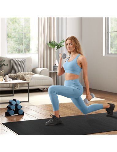 SPORTNOW 2 x 6kg Hexagonal Dumbbells Weights Set with Non-Slip Grip for Home Gym Workout, Grey