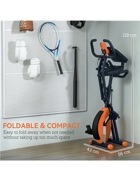 SPORTNOW 5-In-1 Folding Exercise Bike with Arm Workout Bands, Quiet 8-Level Magnetic Resistance Foldable Exercise Bike with LCD, - pic 154920 | FastDaddyshop