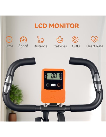 SPORTNOW 5-In-1 Folding Exercise Bike with Arm Workout Bands, Quiet 8-Level Magnetic Resistance Foldable Exercise Bike with LCD, - pic 154922 | FastDaddyshop